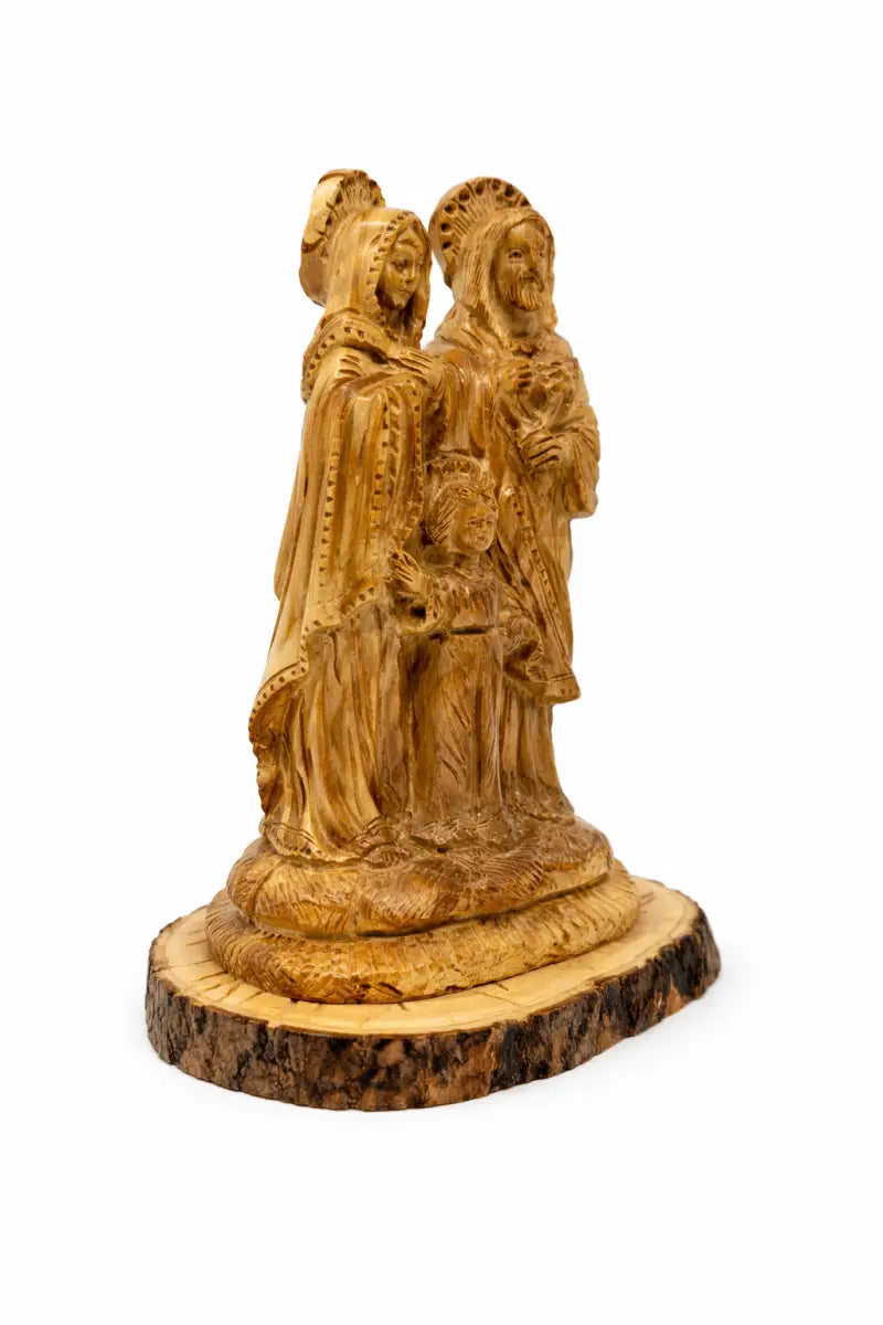 Hand carved holy family olive wood statue from bethlehem – authentic handmade christian figurine - figures