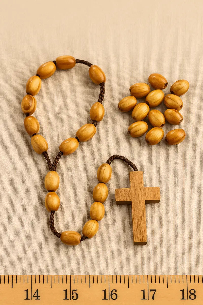 Hand carved olive wood beads from nazarethl 10mm oval