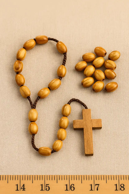 Hand carved olive wood beads from nazarethl 10mm oval