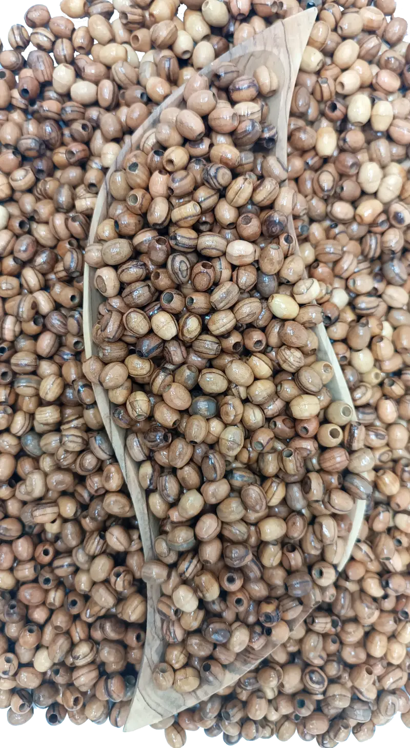 Hand carved olive wood beads from nazarethl 10mm oval