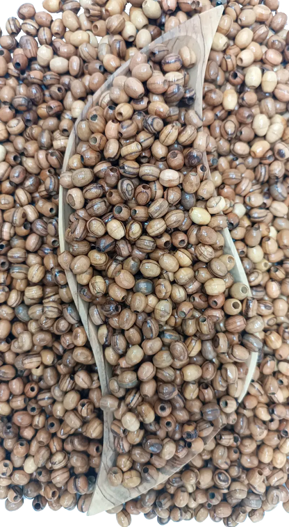 Hand carved olive wood beads from nazarethl 10mm oval