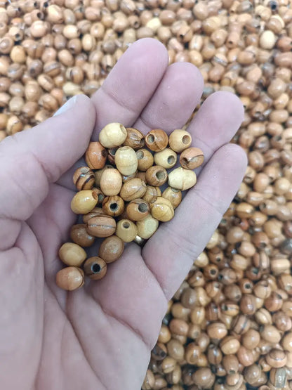 Hand carved olive wood beads from nazarethl 10mm oval