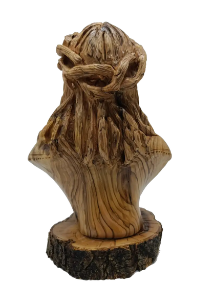 Hand carved olive wood bust of jesus from bethlehem holy land - figures