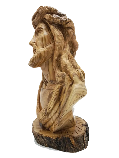 Hand carved olive wood bust of jesus from bethlehem holy land - figures