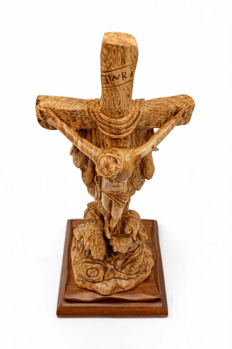Hand-carved olive wood crucifix from bethlehem – jesus on the cross large christian wall & table sculpture - figures