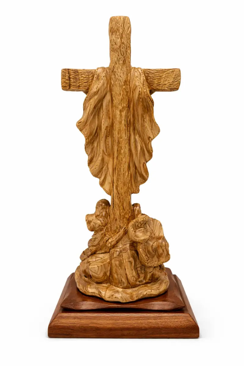 Hand-carved olive wood crucifix from bethlehem – jesus on the cross large christian wall & table sculpture - figures