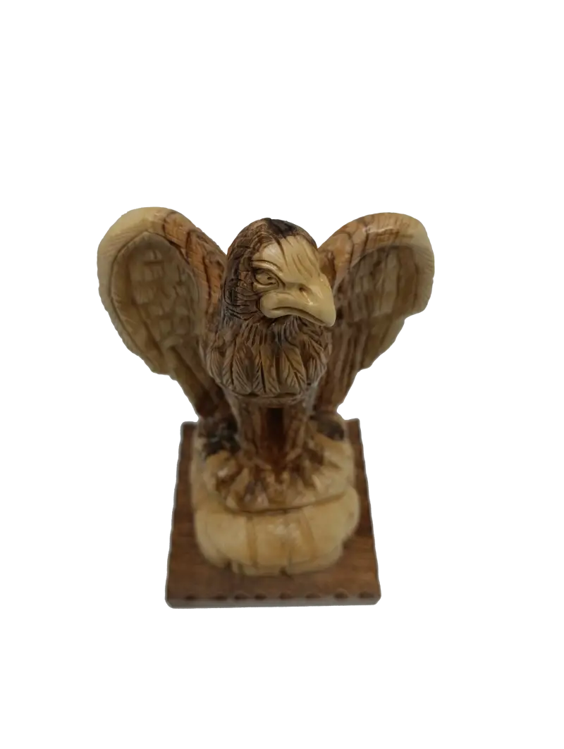 Hand carved olive wood eagle statue from bethlehem holy land - figures