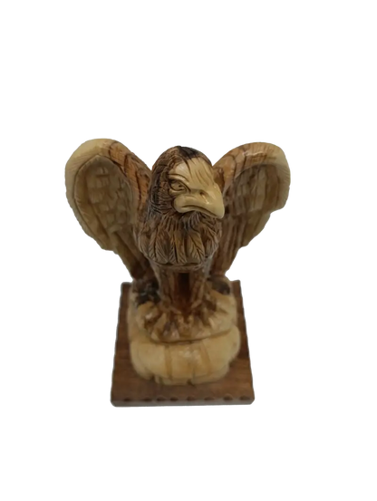 Hand carved olive wood eagle statue from bethlehem holy land - figures