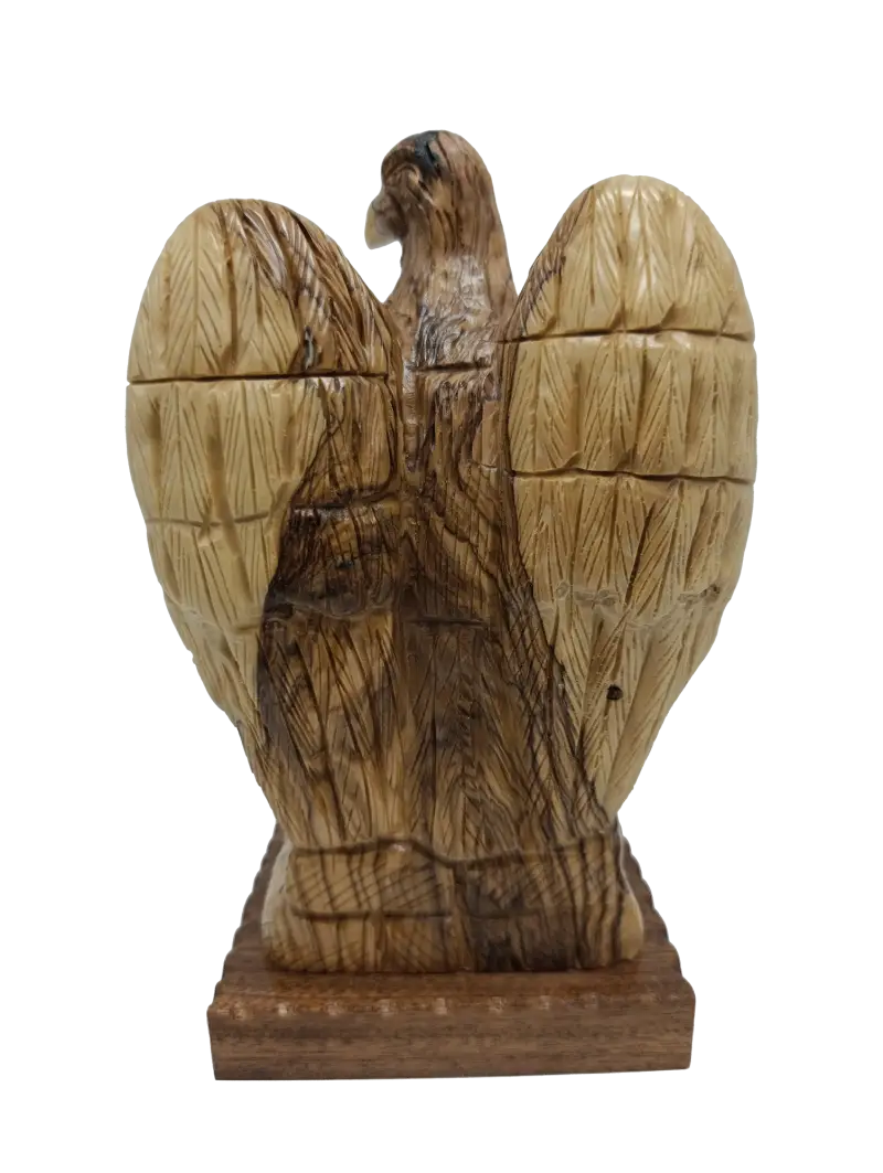 Hand carved olive wood eagle statue from bethlehem holy land - figures