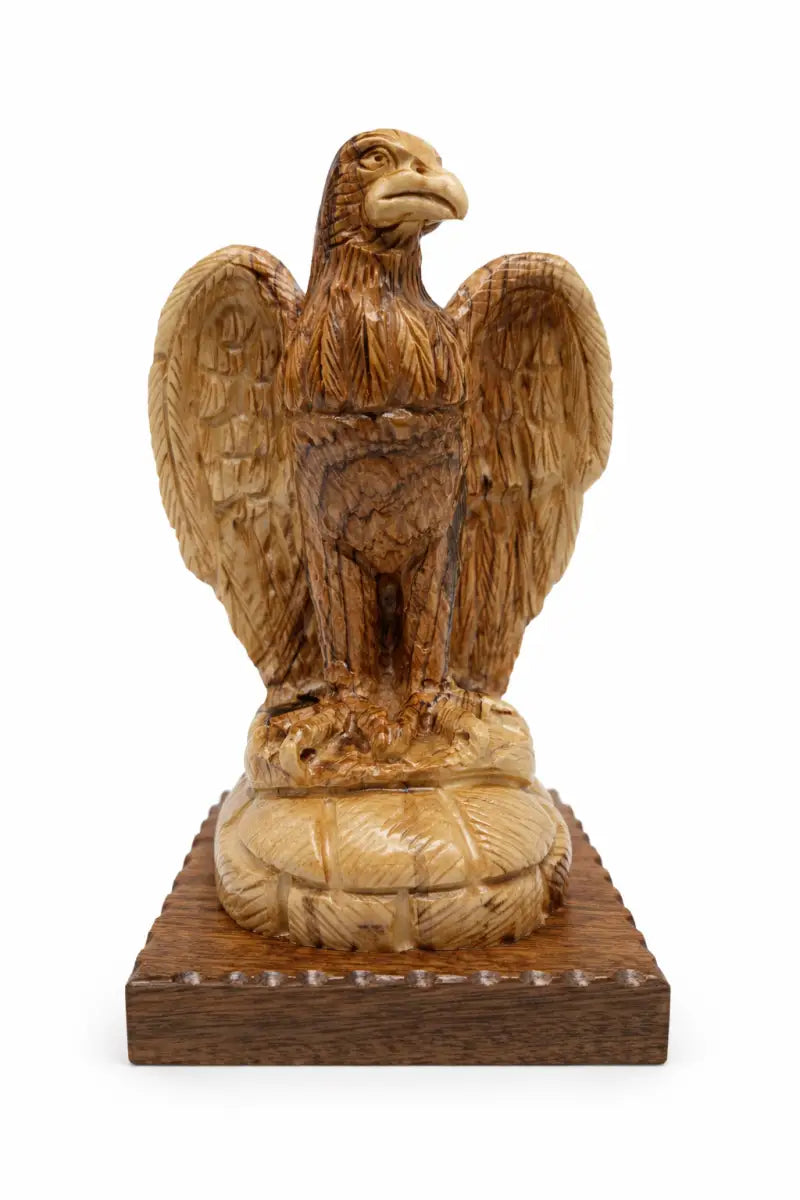 Hand carved olive wood eagle statue from bethlehem holy land - figures