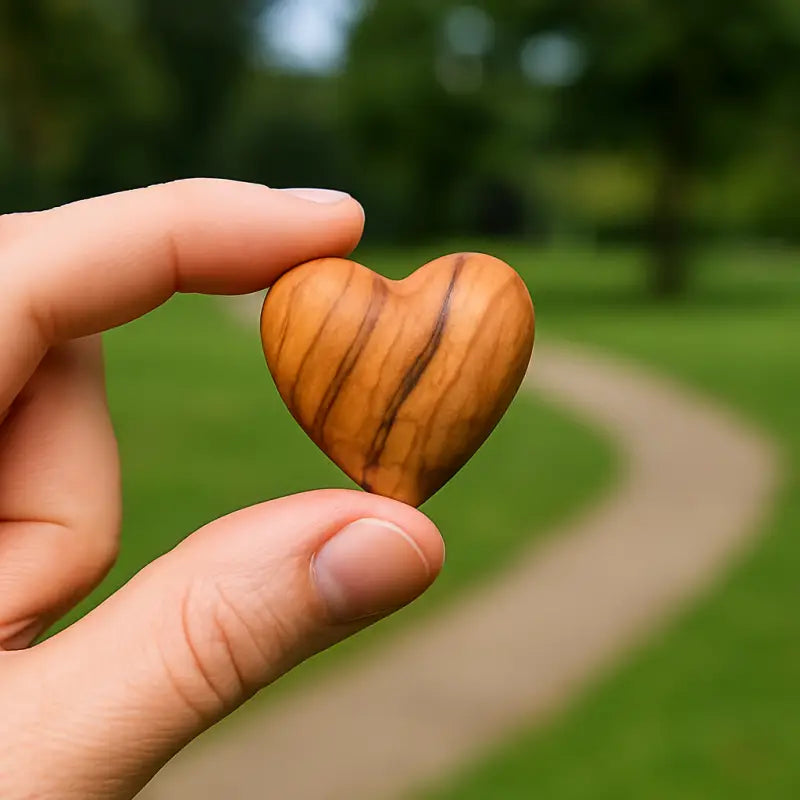 Hand-carved olive wood heart – made in bethlehem (4 sizes available)