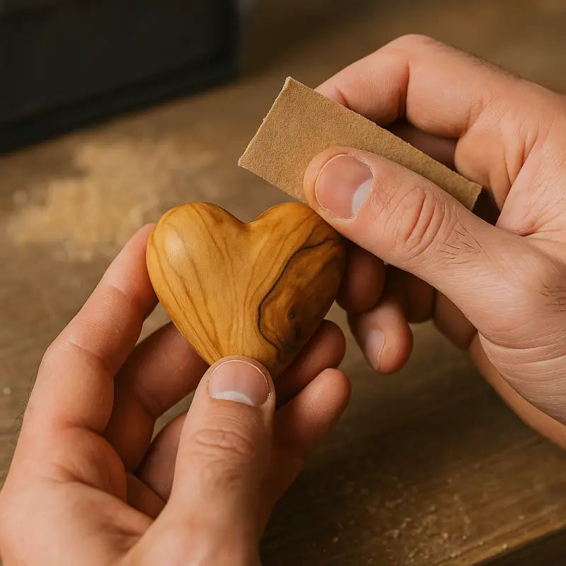 Hand-carved olive wood heart – made in bethlehem (4 sizes available)