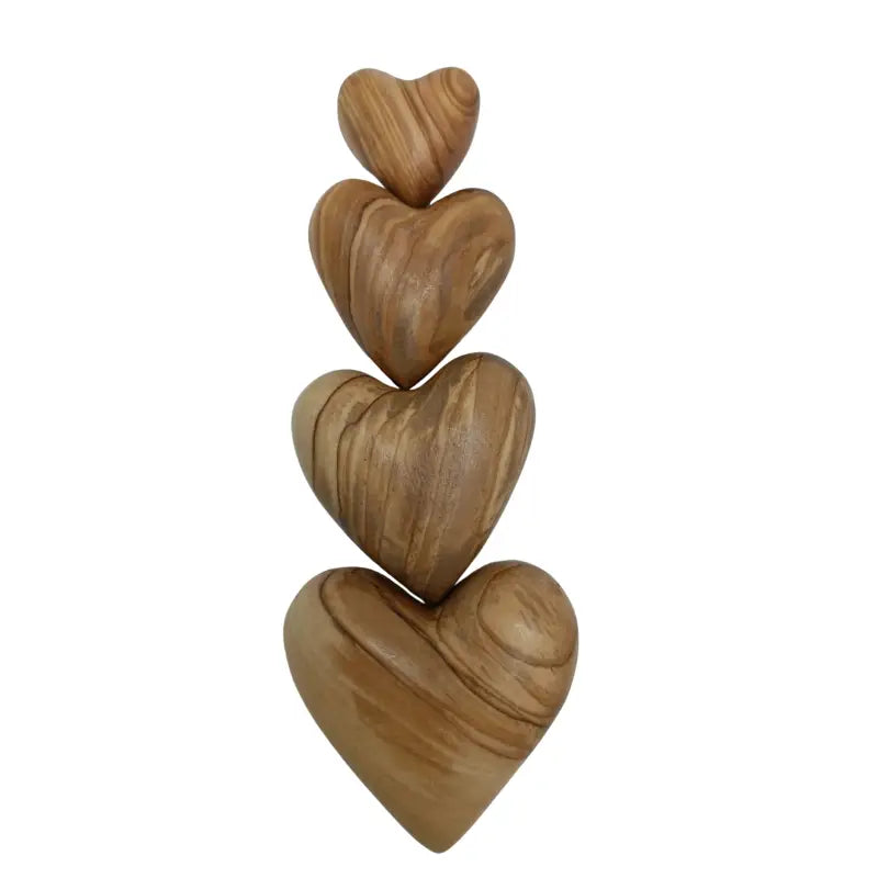 Hand-carved olive wood heart – made in bethlehem (4 sizes available)