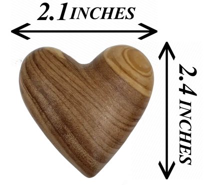 Hand-carved olive wood heart – made in bethlehem (4 sizes available) - 2.4x2.1 inches / 1