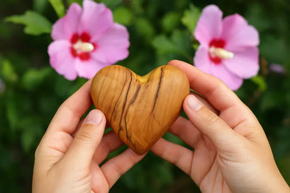 Hand-carved olive wood heart – made in bethlehem (4 sizes available)