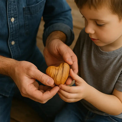 Hand-carved olive wood heart – made in bethlehem (4 sizes available)
