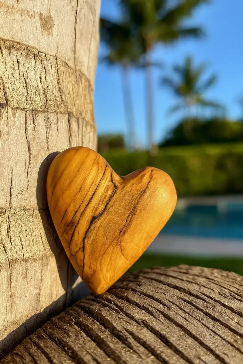 Hand-carved olive wood heart – made in bethlehem (4 sizes available)