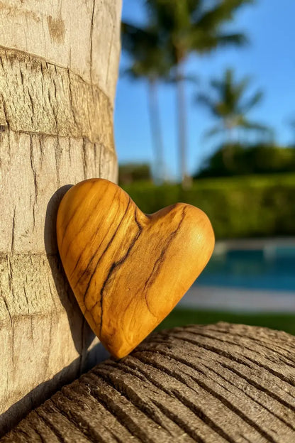 Hand-carved olive wood heart – made in bethlehem (4 sizes available)