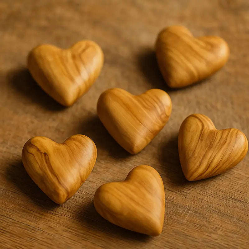 Hand-carved olive wood heart – made in bethlehem (4 sizes available)