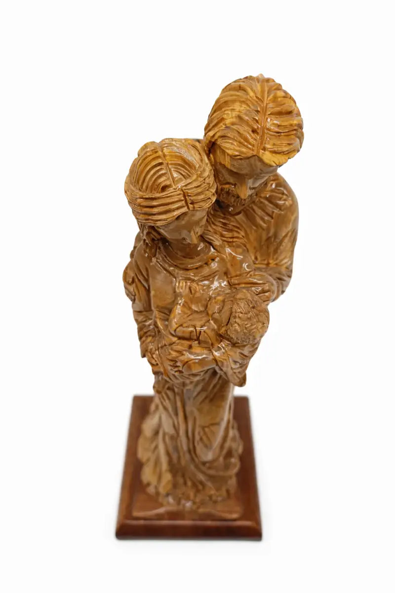 Hand carved olive wood holy family statue – mary joseph & baby jesus | handmade in bethlehem - figures