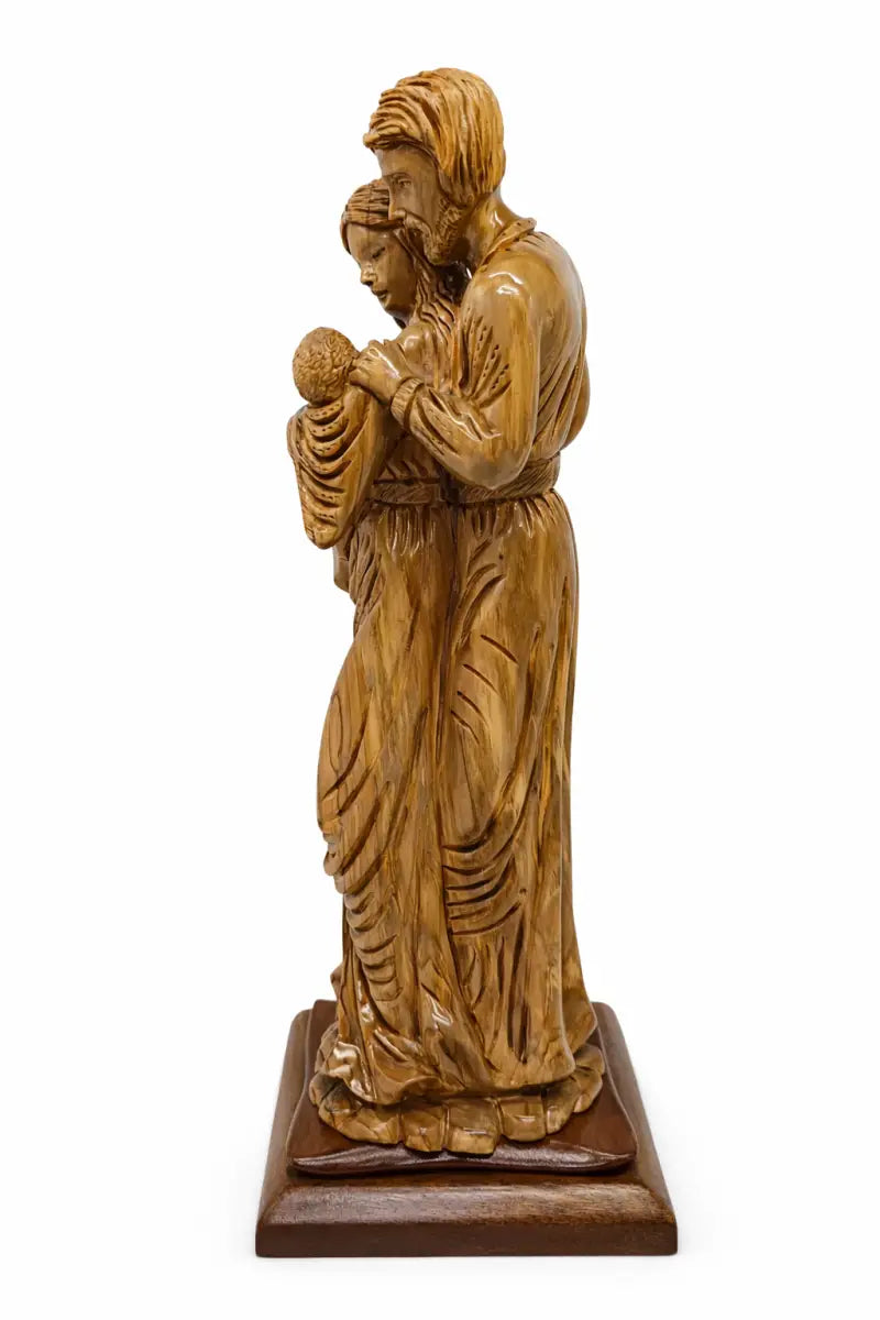Hand carved olive wood holy family statue – mary joseph & baby jesus | handmade in bethlehem - figures