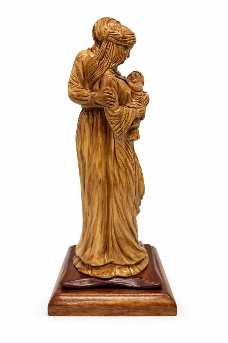 Hand carved olive wood holy family statue – mary joseph & baby jesus | handmade in bethlehem - figures