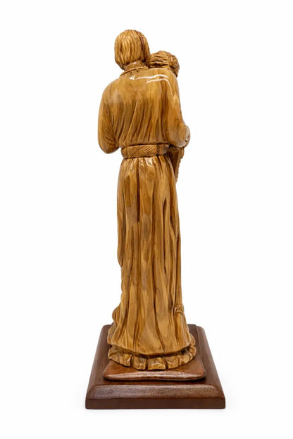 Hand carved olive wood holy family statue – mary joseph & baby jesus | handmade in bethlehem - figures