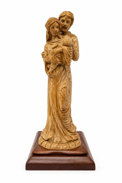 Hand carved olive wood holy family statue – mary joseph & baby jesus | handmade in bethlehem - figures