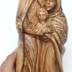 Hand - Carved Olive Wood Holy Family Statue | Premium Quality Religious Figurine - Ideal for Home Decor & Gifts - Zuluf