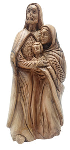 Hand - Carved Olive Wood Holy Family Statue | Premium Quality Religious Figurine - Ideal for Home Decor & Gifts - Zuluf