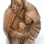 Hand - Carved Olive Wood Holy Family Statue | Premium Quality Religious Figurine - Ideal for Home Decor & Gifts - Zuluf