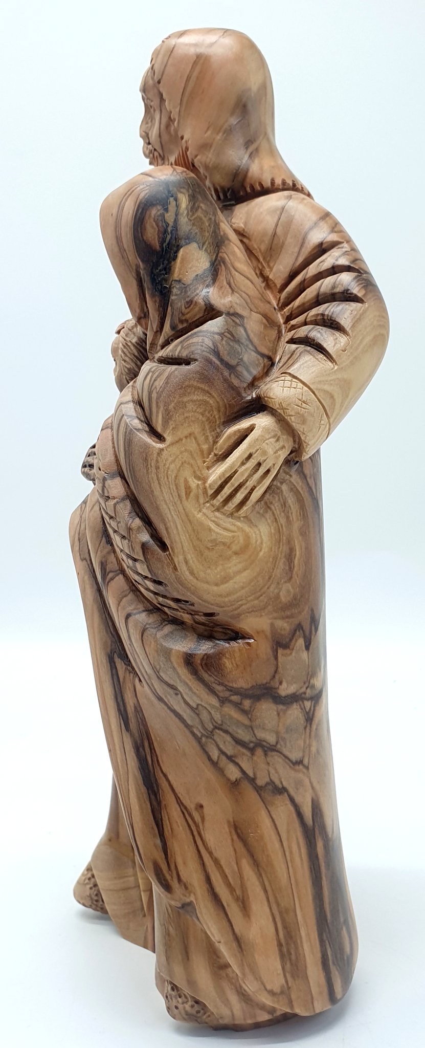 Hand - Carved Olive Wood Holy Family Statue | Premium Quality Religious Figurine - Ideal for Home Decor & Gifts - Zuluf