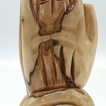 "Hand-Carved Olive Wood Praying Hands Statue - Jesus Hands from Bethlehem, Holy Land - 4.3 Inches - Zuluf