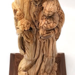 Hand - Carved Olive Wood Saint Joseph with Baby Jesus Statue on a Sturdy Base – Made in Bethlehem | High - Quality Religious Decor & Gift 13X5.8X5.1" - Zuluf