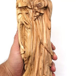 Hand - Carved Olive Wood Saint Joseph with Baby Jesus Statue on a Sturdy Base – Made in Bethlehem | High - Quality Religious Decor & Gift 13X5.8X5.1" - Zuluf