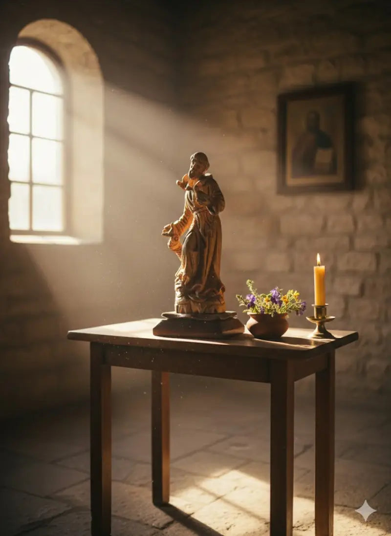 Hand carved olive wood st. Francis of assisi statue | handmade bethlehem holy land christian sculpture - figures