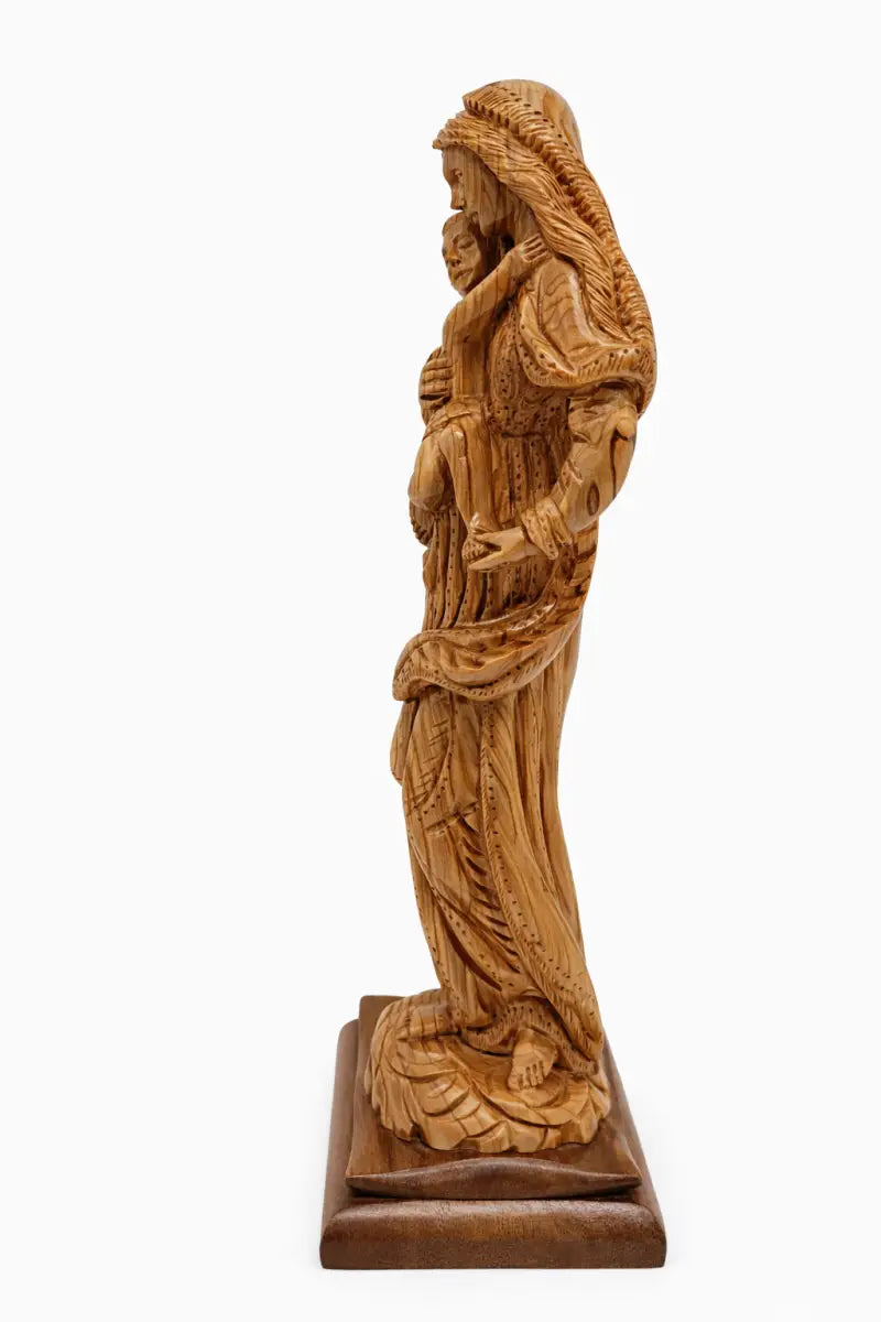 Hand carved olive wood virgin mary & baby jesus statue | handmade in bethlehem holy land - figures