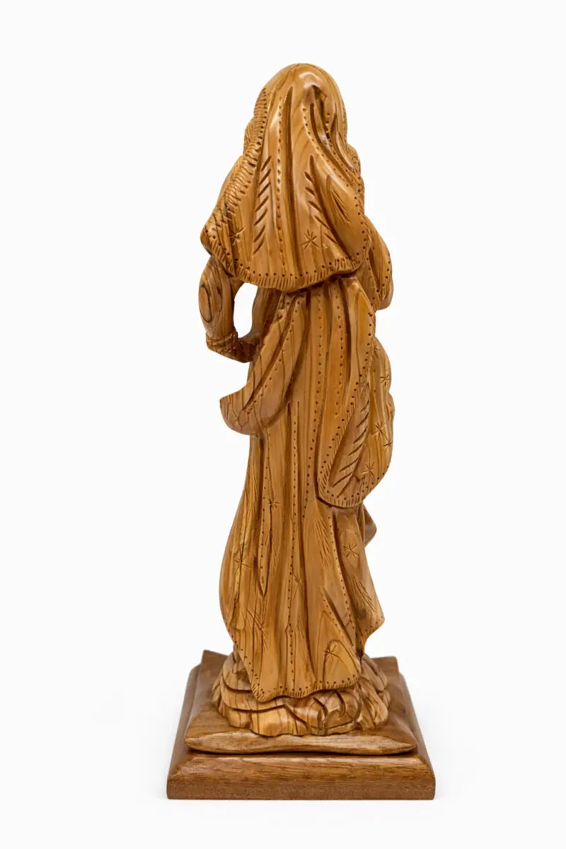 Hand carved olive wood virgin mary & baby jesus statue | handmade in bethlehem holy land - figures