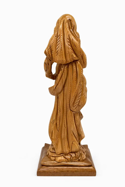 Hand carved olive wood virgin mary & baby jesus statue | handmade in bethlehem holy land - figures