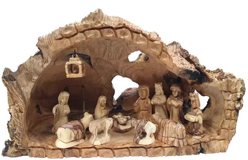 Hand crafted bethlehem nativity cave art for christmas décor - nativities