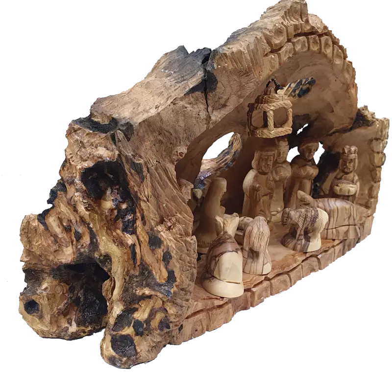 Hand crafted bethlehem nativity cave art for christmas décor - nativities