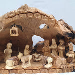 Hand-Crafted Nativity Cave Art from Bethlehem with Holy Family - Majestic Size and Sacred Detail - Zuluf