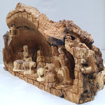 Hand-Crafted Nativity Cave Art from Bethlehem with Holy Family - Majestic Size and Sacred Detail - Zuluf