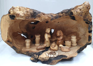 Hand-Crafted Nativity Cave from Bethlehem with Holy Family - Majestic Size and Sacred Detail - Zuluf