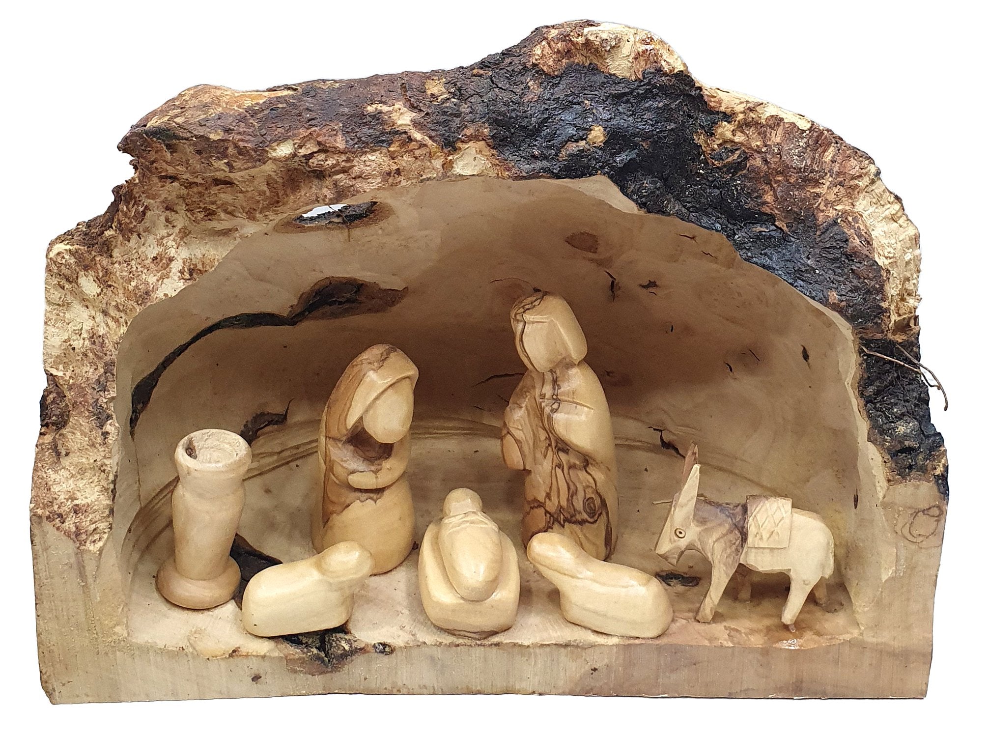 Hand-Crafted Nativity Cave from Bethlehem with Holy Family - Spiritual Beauty in Size and Detail - Zuluf