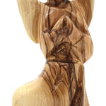 Hand-Crafted Olive Wood Praying Angel Statue - Bethlehem Made, 4.1 Inches, Spiritual Home Decor - Zuluf