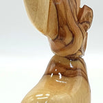 Hand-Crafted Olive Wood Praying Angel Statue - Bethlehem Made, 4.1 Inches, Spiritual Home Decor - Zuluf