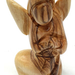 Hand-Crafted Olive Wood Praying Angel Statue - Bethlehem Made, 4.1 Inches, Spiritual Home Decor - Zuluf