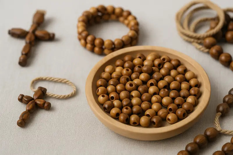 Hand made olive wood beads 8mm from bethlehem