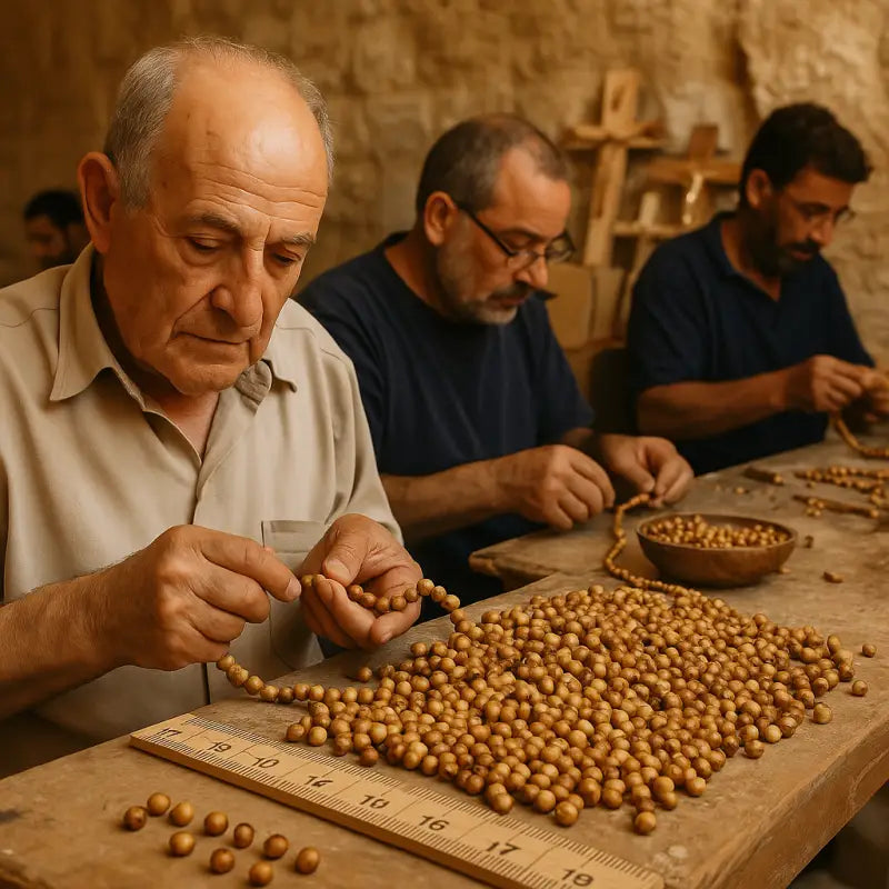 Hand made olive wood beads 8mm from bethlehem